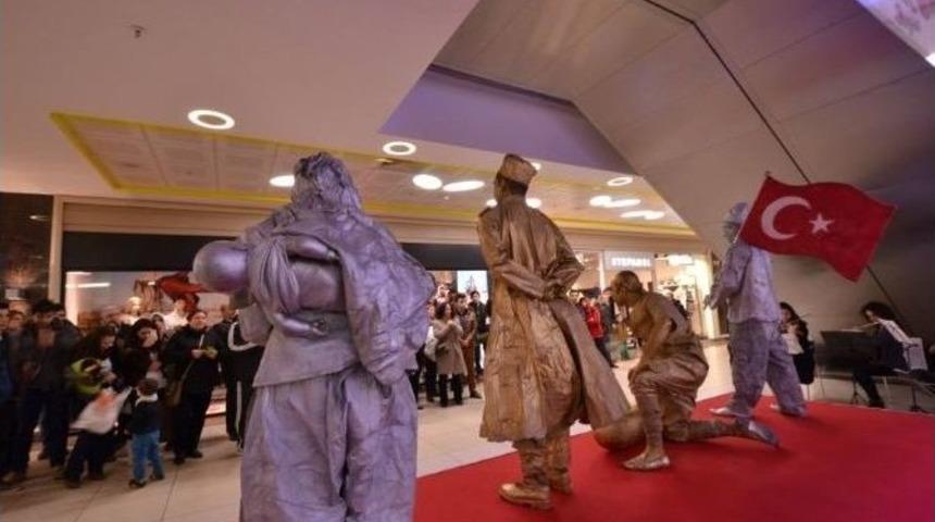 Yeşilyurt Avm&rsquo;de Canlı Heykel Sergisi