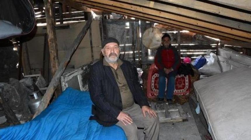 Evleri Heyelanda Zarar G&ouml;r&uuml;nce &Ccedil;atıda Yaşamaya Başladılar