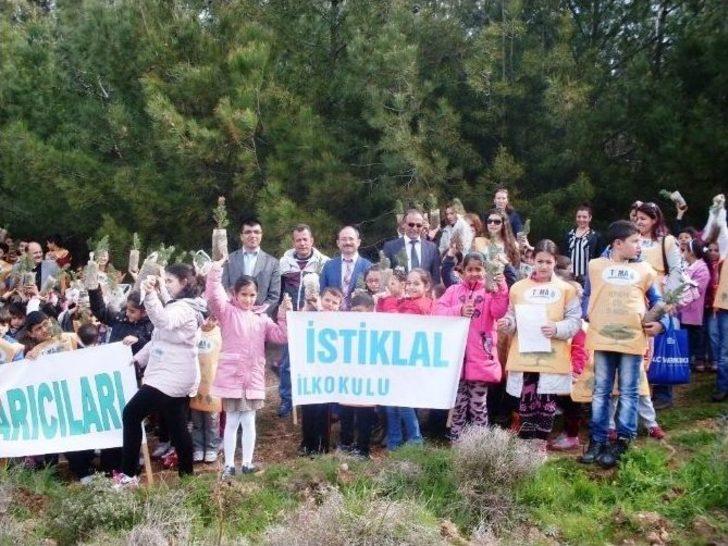 Ayvalık’ta Öğrenciler Ağaç Dikerek Orman Sevgisini Öğrendi G1