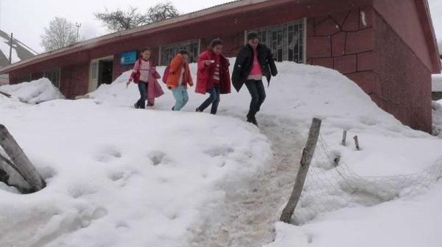 Muş'ta Dağ K&ouml;yleri Kar Altında