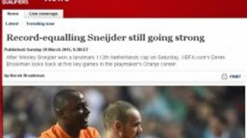 Uefa&rsquo;dan Sneıjder&rsquo;e B&uuml;y&uuml;k &Ouml;vg&uuml;