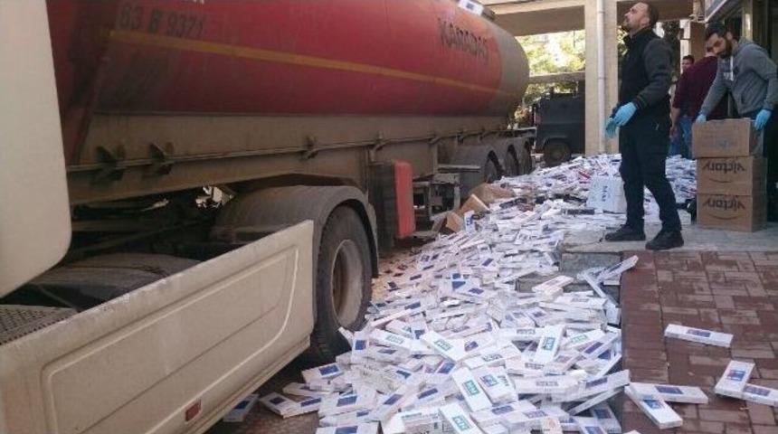 Şanlıurfa&rsquo;da Tankerle Ka&ccedil;ak Sigara Sevkiyatına Darbe