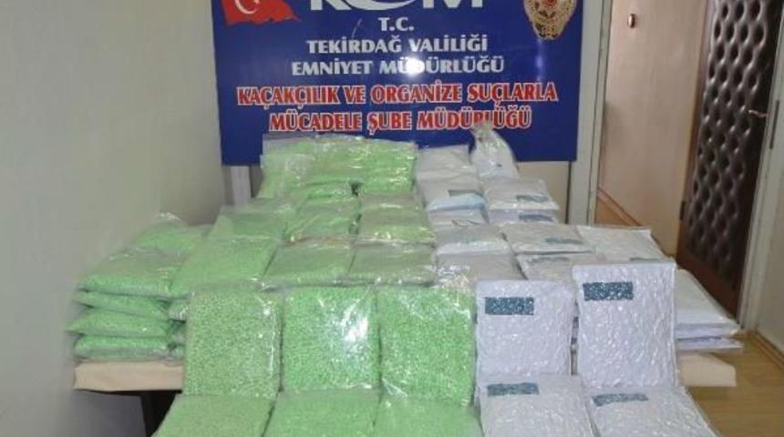 Tekirdağ&rsquo;Da 800 Bin Ecstasy Hap Ele Ge&ccedil;irildi