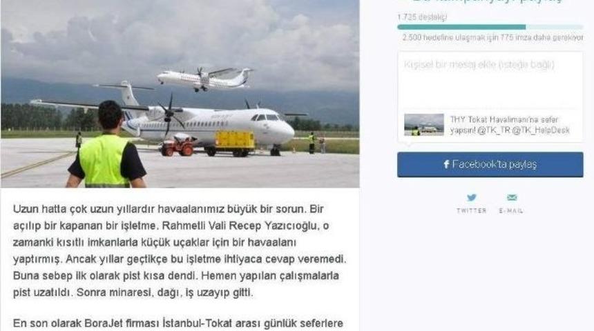 &ldquo;thy Tokat Havalimanı&rsquo;na Sefer Yapsın&rdquo; Kampanyası