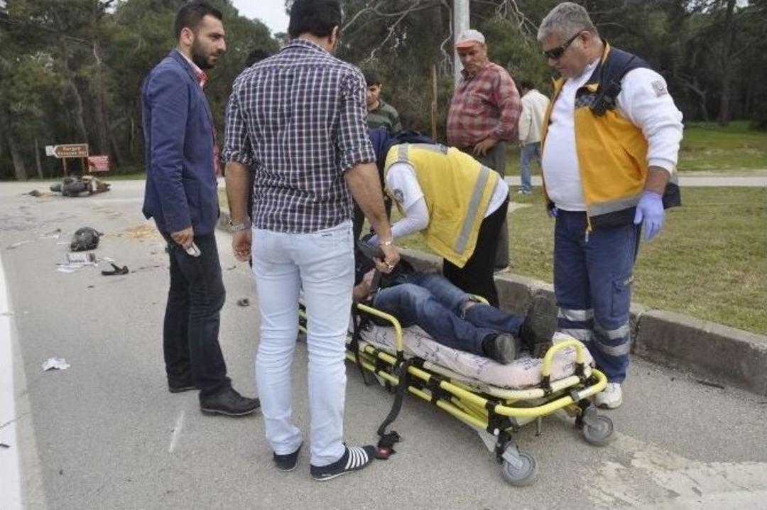 Motosiklet S&uuml;r&uuml;c&uuml;s&uuml; Kaskı Sayesinde Ucuz Kurtuldu