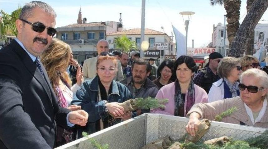 Urla&rsquo;da İki Bin Adet Fidan Dağıtıldı