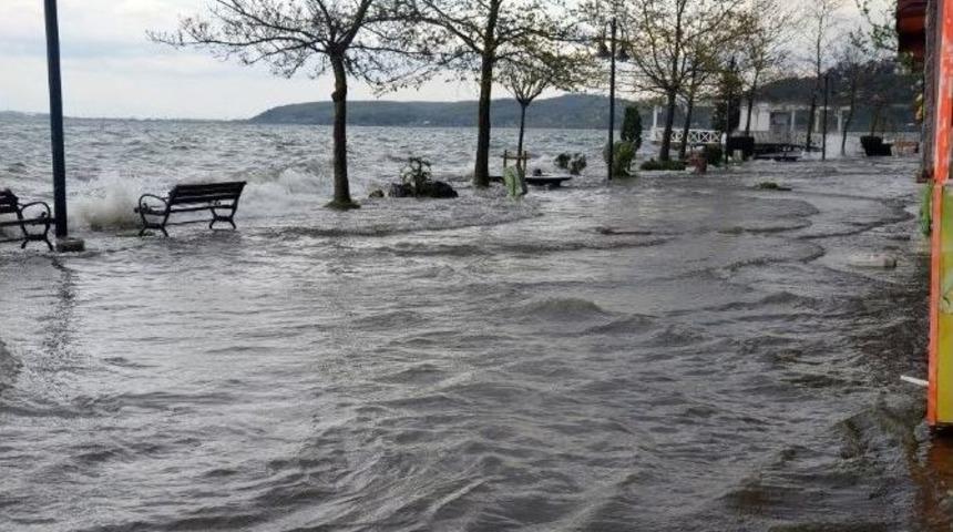 Sapanca G&ouml;l&uuml; Taştı, Sahil Sular Altında Kaldı