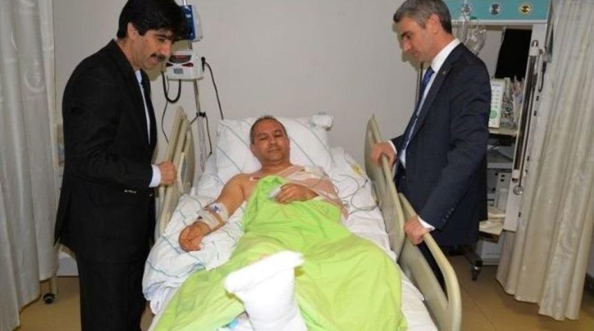 Vali&rsquo;den Yaralı Sağlık&ccedil;ılara Ziyaret