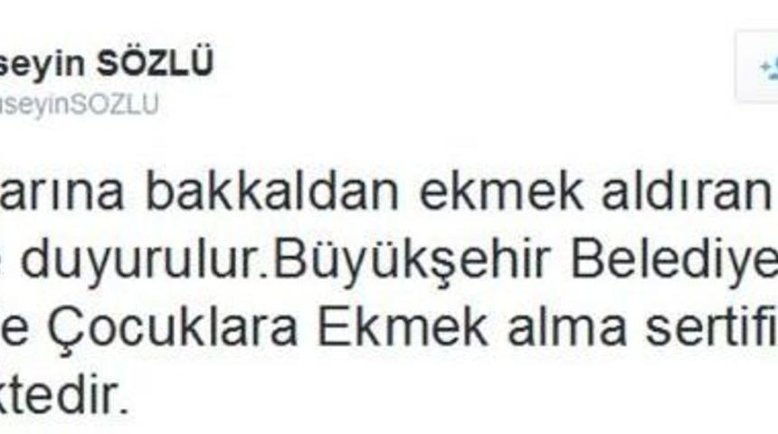 Mhp'li Başkan'dan Tweet: &Ccedil;ocuklara Ekmek Alma Sertifikası Vereceğiz