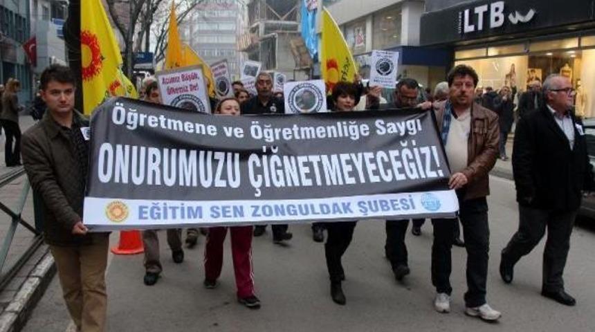 Zonguldak'ta &Ouml;ğretmenlerden Yalova Valisi'ne Tepki