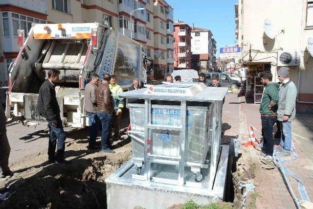 İnebolu’da Çöp Konteynırları, Yer Altına Alındı