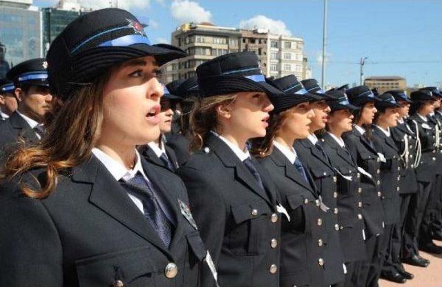 Taksim Cumhuriyet Anıtı Önünde '10 Nisan Polis Günü' Töreni