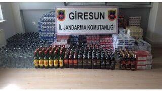 Giresun’da Kaçak Sigara Ve İçki Ele Geçirildi
