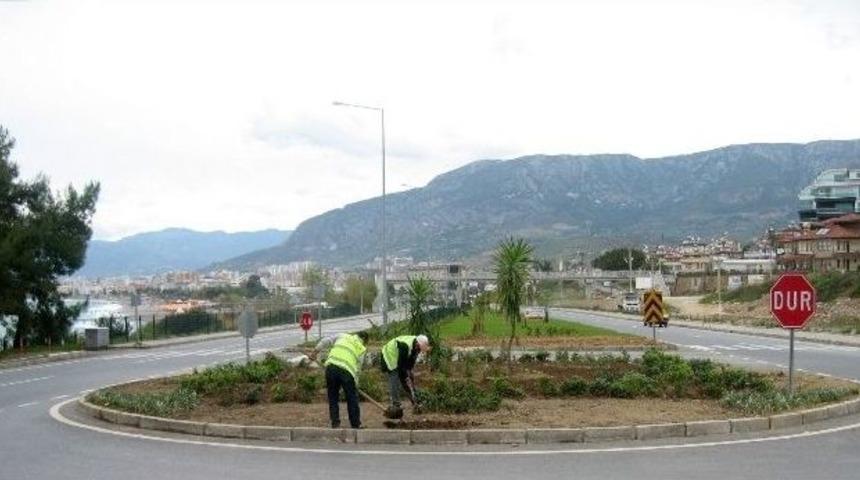 D-400 Karayolundaki Kavşaklarda Bitkilendirme &Ccedil;alışması