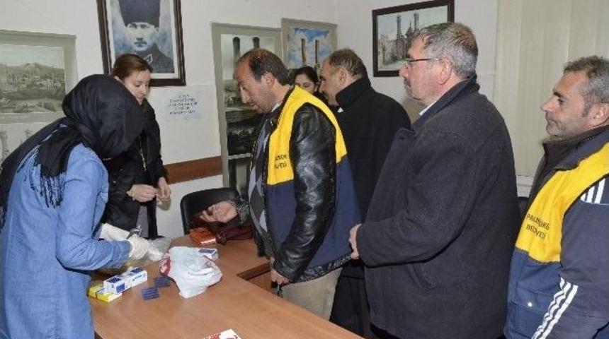 Paland&ouml;ken Belediyesi &Ccedil;alışanları Kan Şekerini &Ouml;l&ccedil;t&uuml;r&uuml;yor