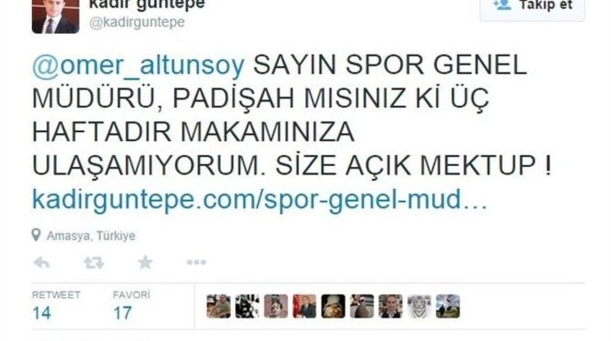 Kaymakamdan Telefona &Ccedil;ıkmayan Genel M&uuml;d&uuml;re "padişah Mısın" Tweeti