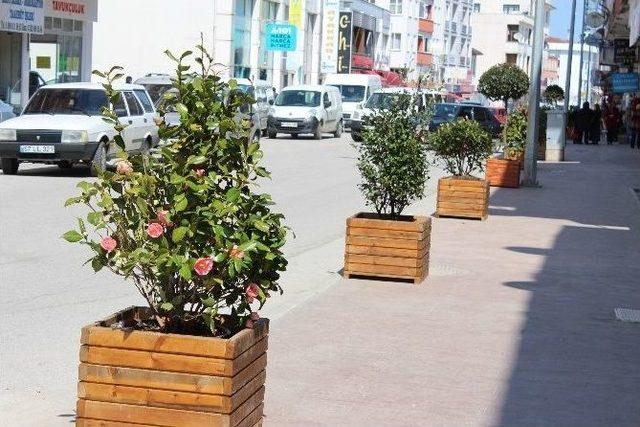 Akçakoca Bahadır Yalçın Caddesi Çiçeklerle Renklendi