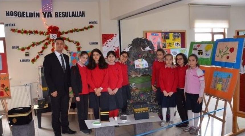 Yelkenoğlu &Ouml;ğrencileri &ldquo;peygamber Sevgisi&rdquo; Ni Sanat Eserlerine Yansıttı