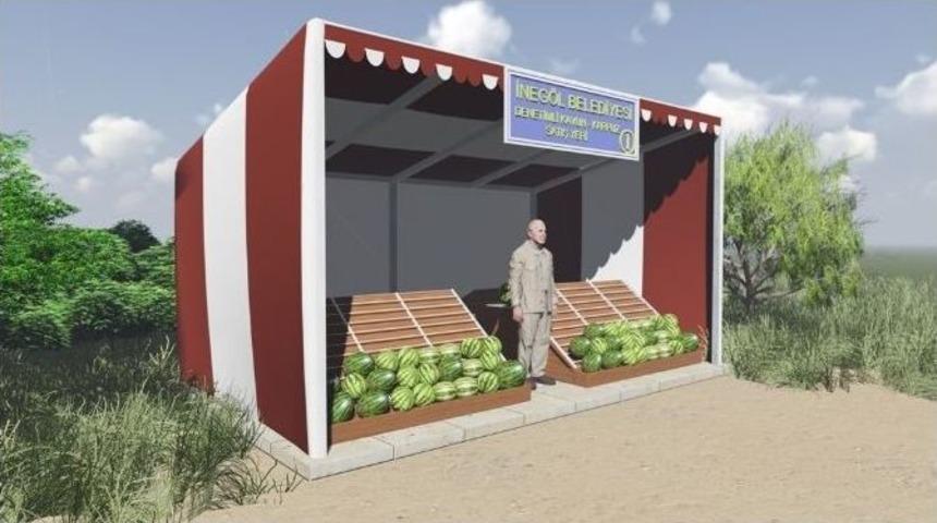 İneg&ouml;l&rsquo;de Tek Tip Karpuz Tezgahı