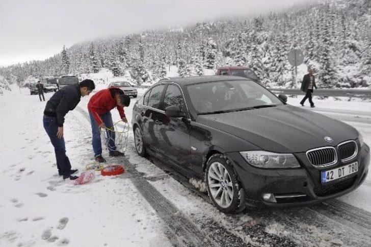 Seydişehir-antalya Yolu Kar Nedeniyle Trafiğe Kapandı G3