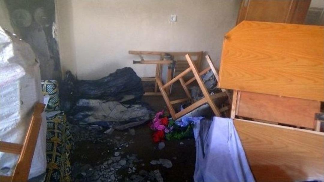 Evi Yanan Kadın Hastanelik Oldu