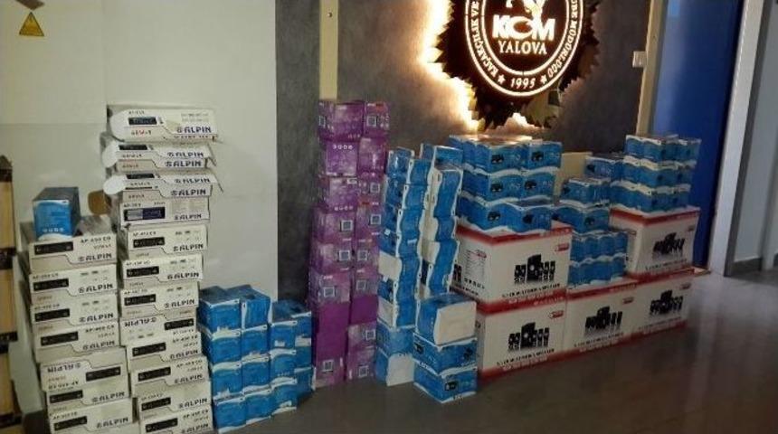 Yalova&rsquo;da 504 Adet Ka&ccedil;ak Teyp Ve Oyun Konsolu Ele Ge&ccedil;irildi