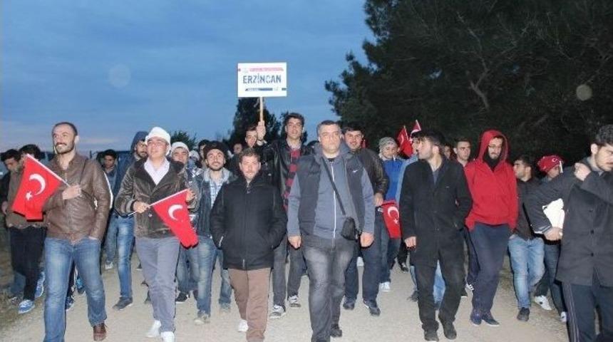 Erzincan&rsquo;dan Y&uuml;zlerce Gen&ccedil; 57. Alay Vefa Y&uuml;r&uuml;y&uuml;ş&uuml;ne Katıldı