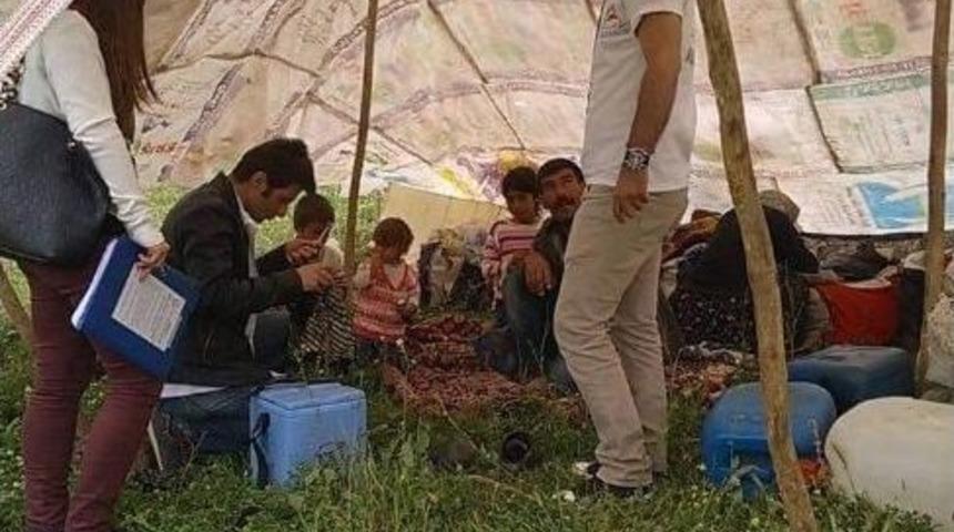 Cudi Dağı Eteklerindeki G&ouml;&ccedil;erlerin &Ccedil;ocukları Aşılandı