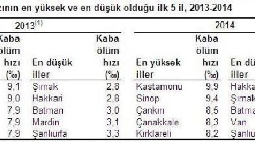 T&uuml;rkiye'de &Ouml;l&uuml;m Sayısı Ve &Ouml;l&uuml;m Hızı 2014 Yılında Y&uuml;kseldi (2)