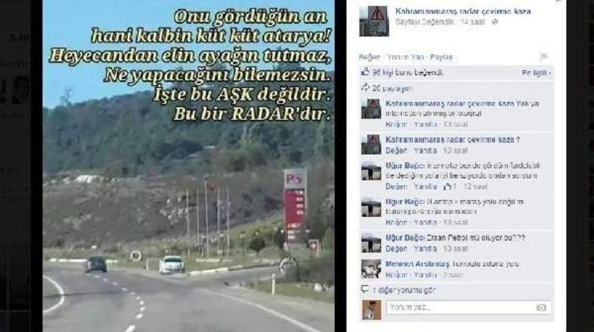 Sosyal Medyadan 'radar' Paylaşımı