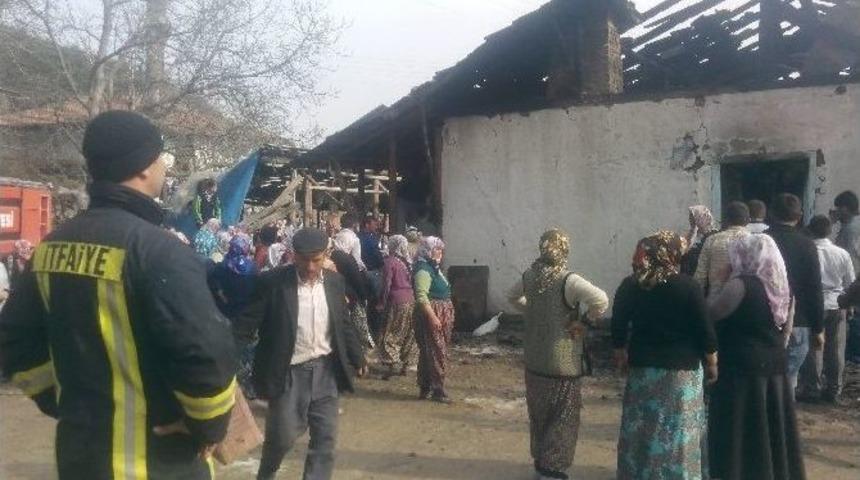 Tosya&rsquo;nın Ekincik K&ouml;y&uuml;nde &Ccedil;ıkan Yangında 3 Ev Yandı, 20 Hayvan Telef Oldu