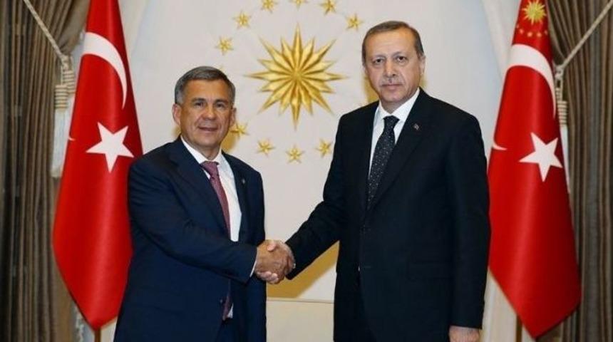 Cumhurbaşkanı Erdoğan, Tataristan Cumhurbaşkanı Minnihanov&rsquo;u Kabul Etti