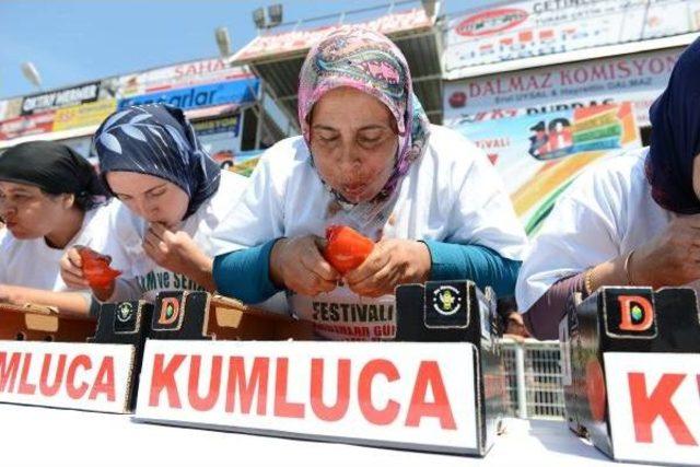 Kadınlar Halat Çekip, Domates Yiyerek Yarıştı