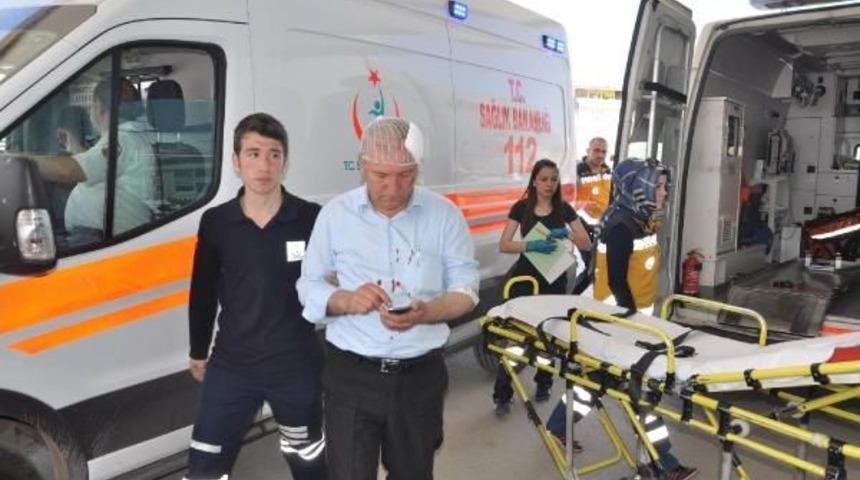 Kontrolden &Ccedil;ıkan Minib&uuml;s Elektrik Direğine &Ccedil;arptı: 1 Yaralı