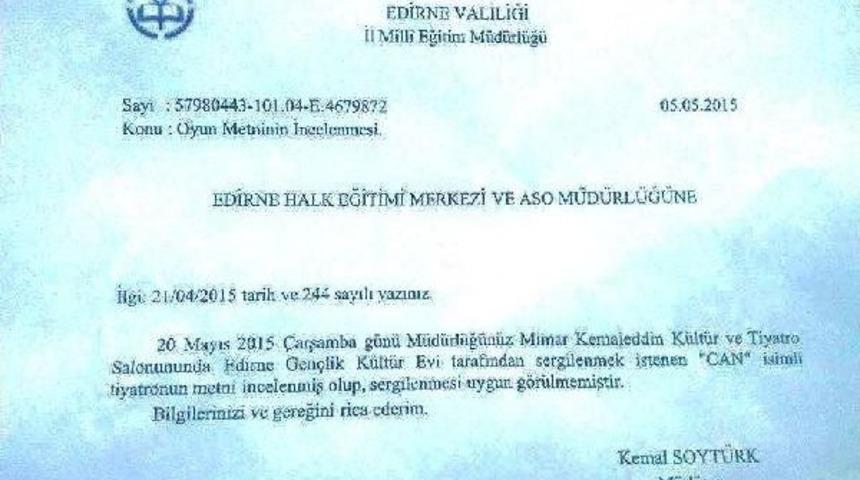 Argo Ve Siyasi I&ccedil;erik Nedeniyle Tiyatroya Salon Tahsis Edilmedi