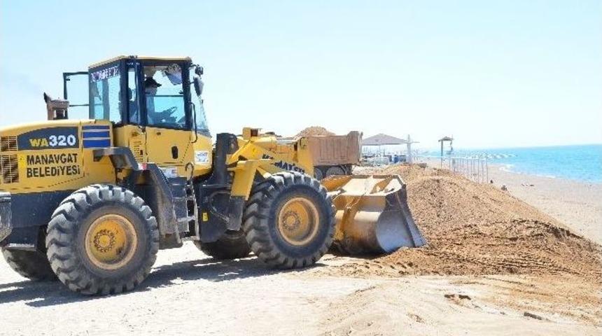 Manavgat Boğaz Sahili Yaza Hazırlanıyor