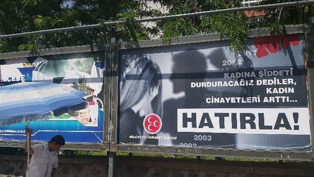 Diyarbakır’da Mhp’nin Billboardlardaki Afişi Söküldü