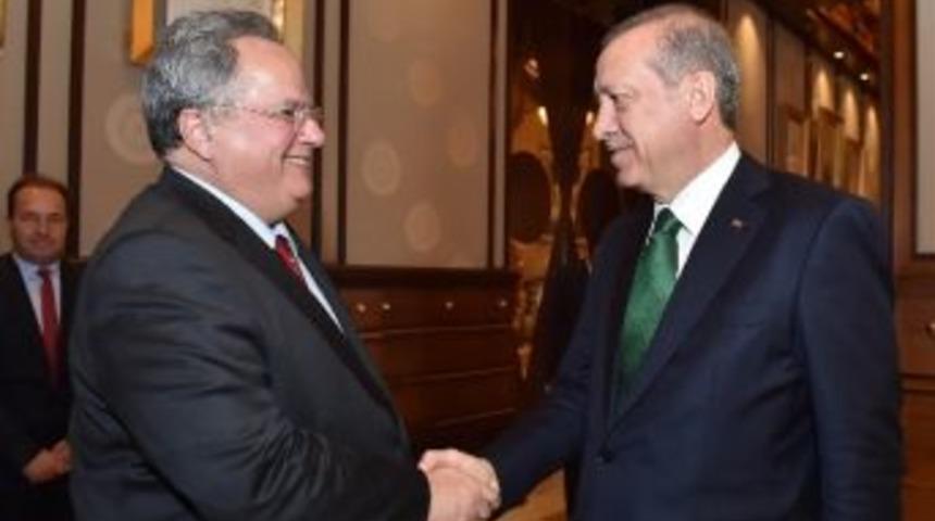 Cumhurbaşkanı Erdoğan, Yunanistan Dışişleri Bakanı Kotsiyas&rsquo;ı Kabul Etti