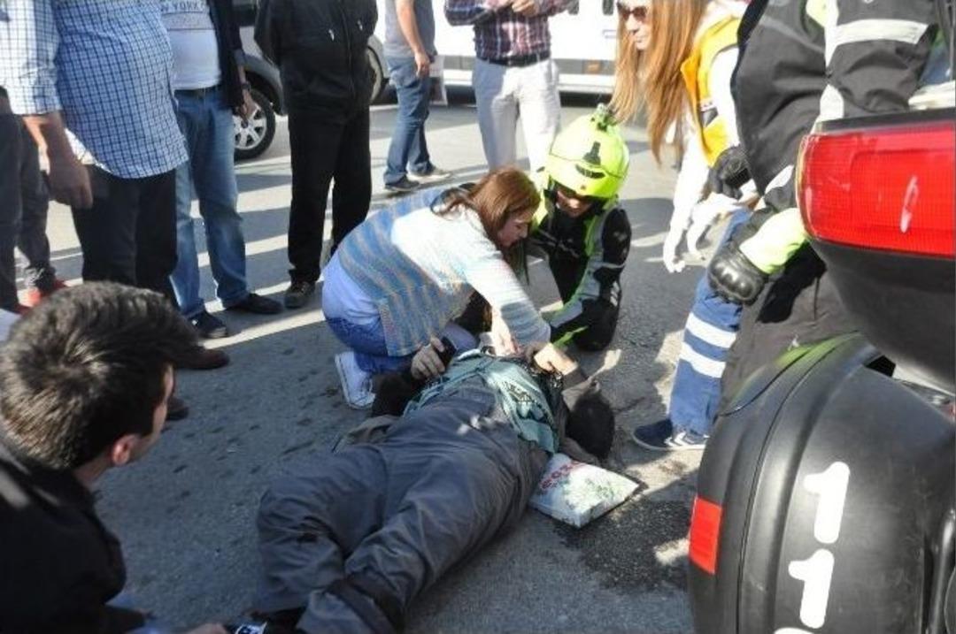 Otomobil Motosiklete &Ccedil;arptı: 1 Yaralı