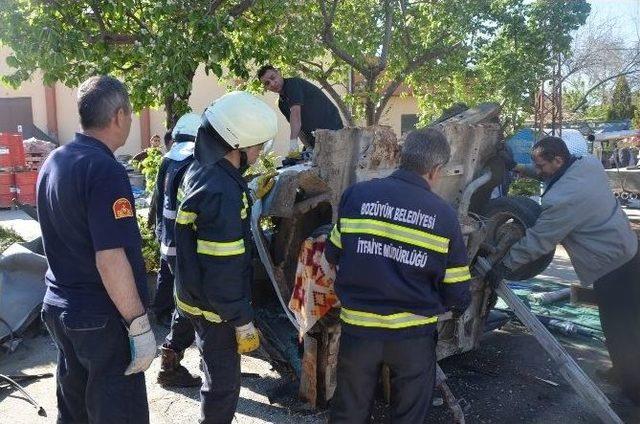 İtfaiyecilerden Hurda Ara&ccedil; &Uuml;zerinde Eğitim Ve Tatbikat 2