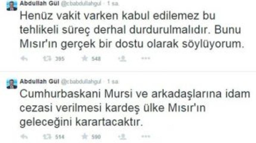 Abdullah G&uuml;l: &ldquo;idam Cezası Mısır&rsquo;ın Geleceğini Karartacaktır&rdquo;