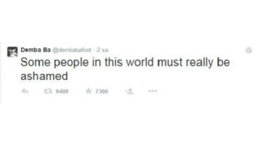 Demba Ba'dan Olay Tweet
