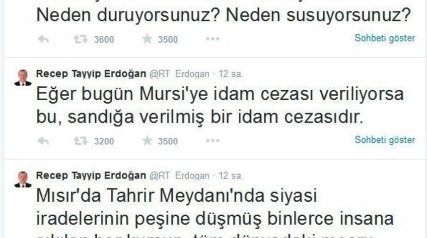 Cumhurbaşkan Erdoğan&rsquo;dan 3 Dilde Mursi&rsquo;ye Destek Tweeti