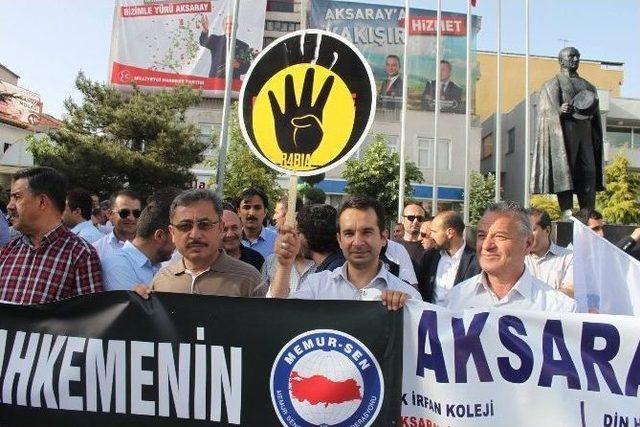 Aksaray’da Mursi’ye Destek Eylemi