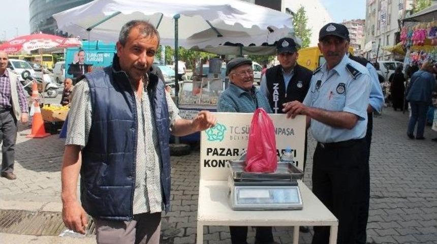 Pazar Yerine Kurulan Tartı Makinesi Vatandaşları Rahatlattı
