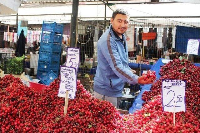 Mevsimin İlk Kirazı Tekirdağ’da Tezgahtaki Yerini Aldı