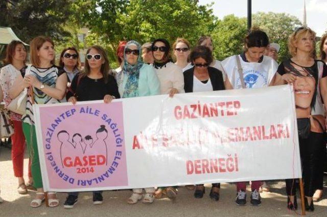 Gaziantep&rsquo;Te Sağlık &Ccedil;alışanları Eylemlerini S&uuml;rd&uuml;rd&uuml; 1