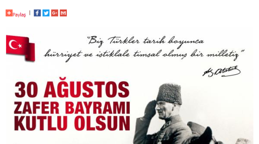 TFF ve 3 b&uuml;y&uuml;klerden 30 Ağustos Zafer Bayramı kutlaması