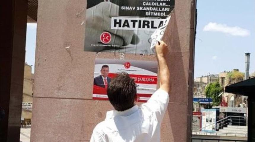 Erdoğan'ın Gelişinden &Ouml;nce Mhp Afişleri S&ouml;k&uuml;ld&uuml;