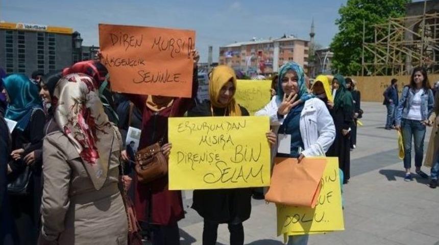 Erzurum&rsquo;da Mursi&rsquo;ye Destek Mitingi